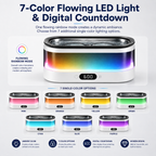 Ultrasonic Jewelry Cleaner with Colorful LED Light & Digital Countdown Display