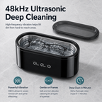 48kHz Ultrasonic Cleaner Machine for Eyeglasses, Jewelry, Watches & Small Essentials