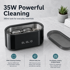 48kHz Ultrasonic Cleaner Machine for Eyeglasses, Jewelry, Watches & Small Essentials