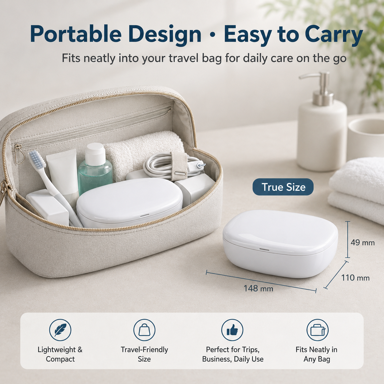Portable Ultrasonic Retainer Cleaner for Dentures, Mouth Guards & Jewelry