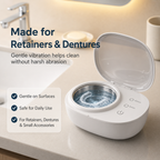 Portable Ultrasonic Retainer Cleaner for Dentures, Mouth Guards & Jewelry